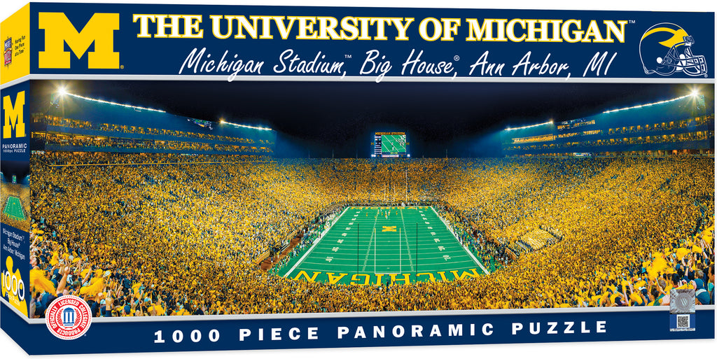 Michigan Wolverines Stadium Panoramic Jigsaw Puzzle 1000 Pc Ncaa Big House