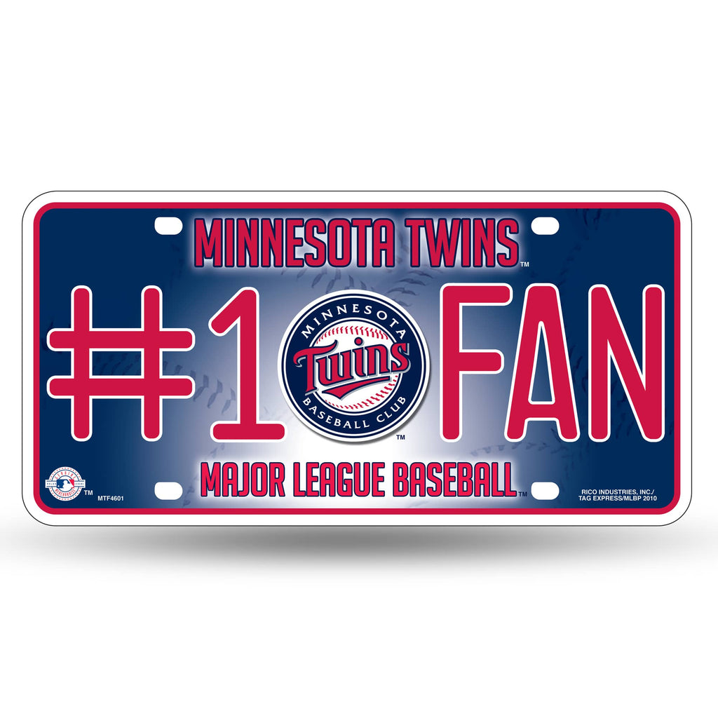 Minnesota Twins #1 Fan Car Truck Tag License Plate Mlb Baseball Metal Sign