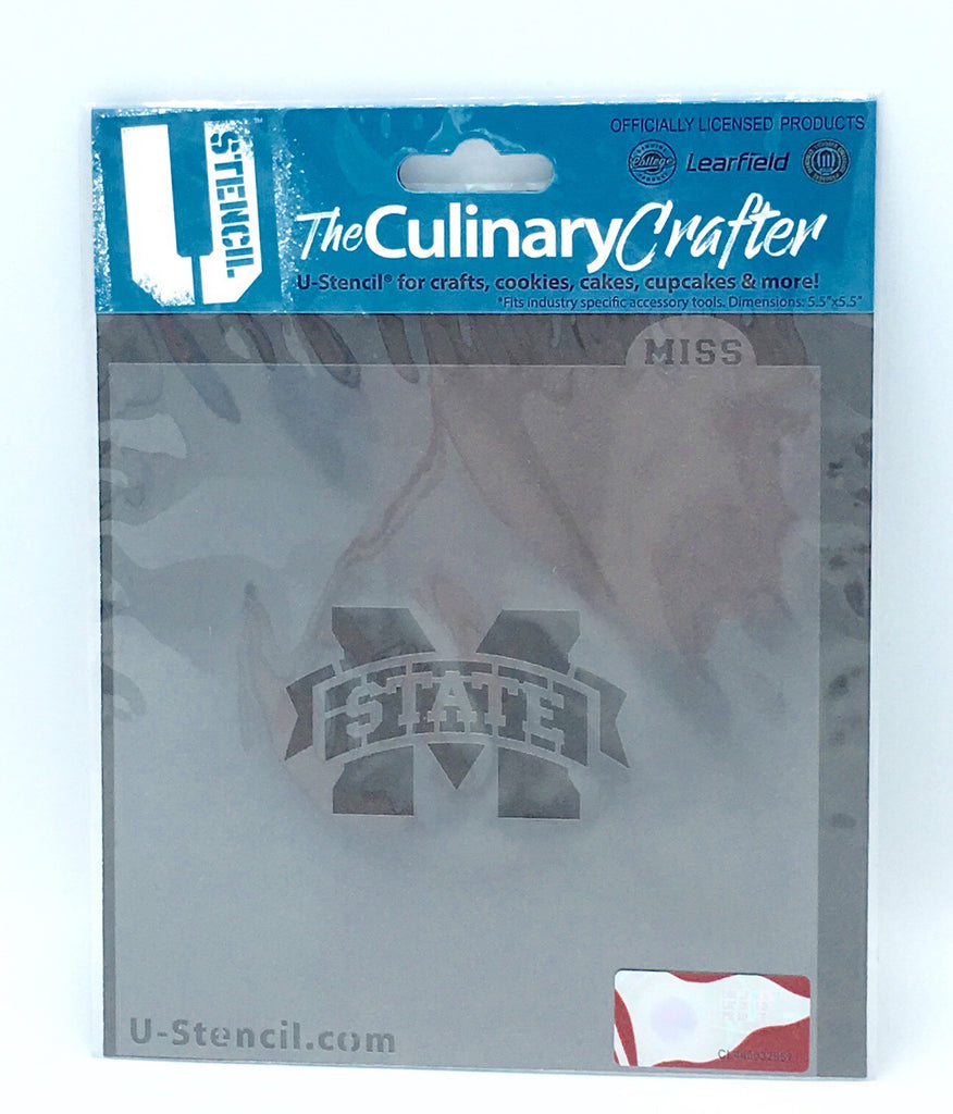 MISSISSIPPI STATE BULLDOGS STENCIL CULINARY CRAFTING DECORATING COOKIES CAKES CUPCAKES NCAA