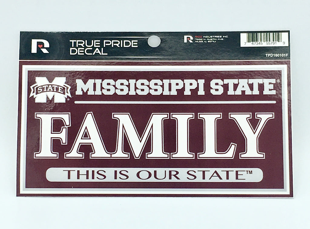 Mississippi State Bulldogs True Pride Decal Family This Is Our State  3" X 6"