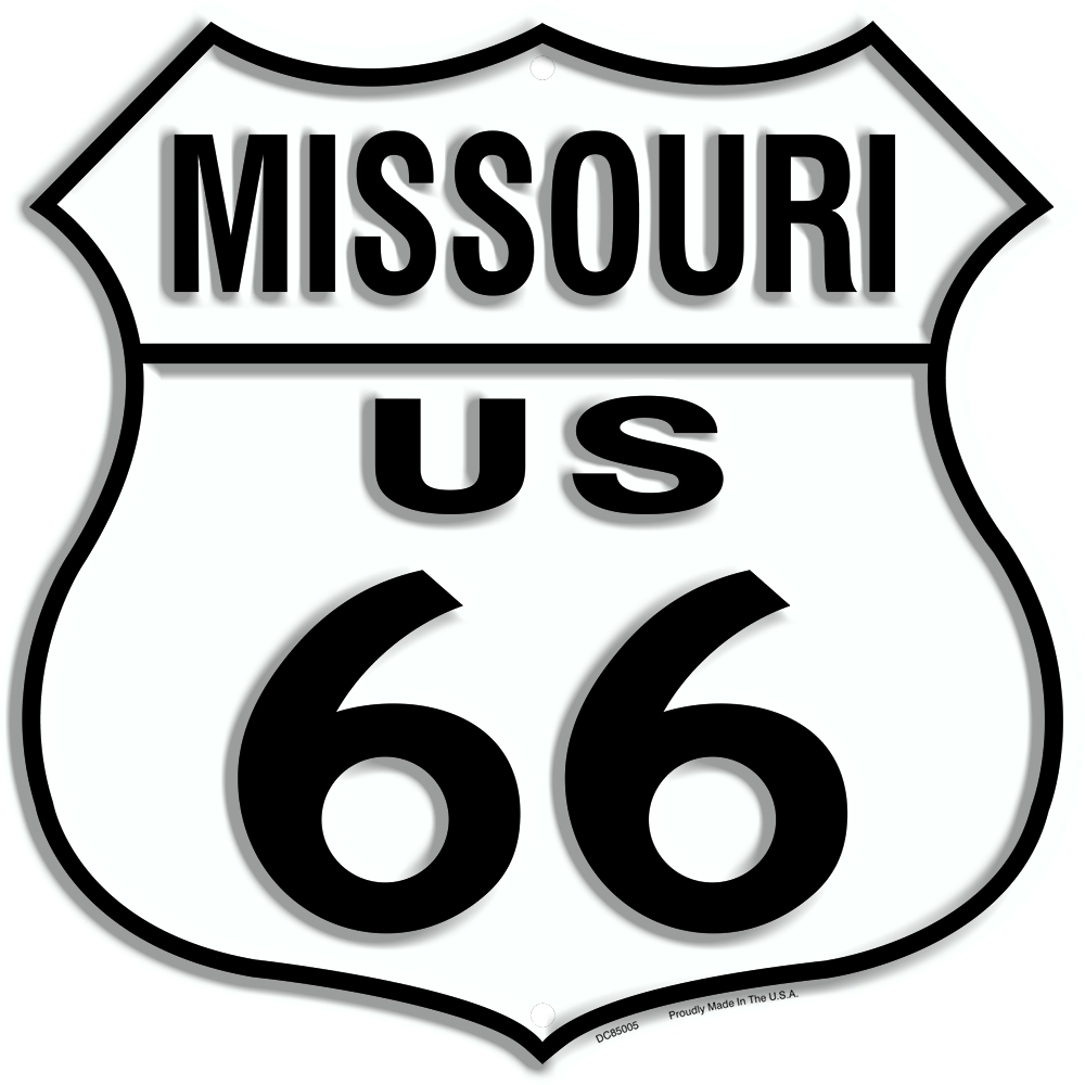 Us Route 66 Missouri 12 X 12" Shield Metal Tin Embossed Historic Highway Sign