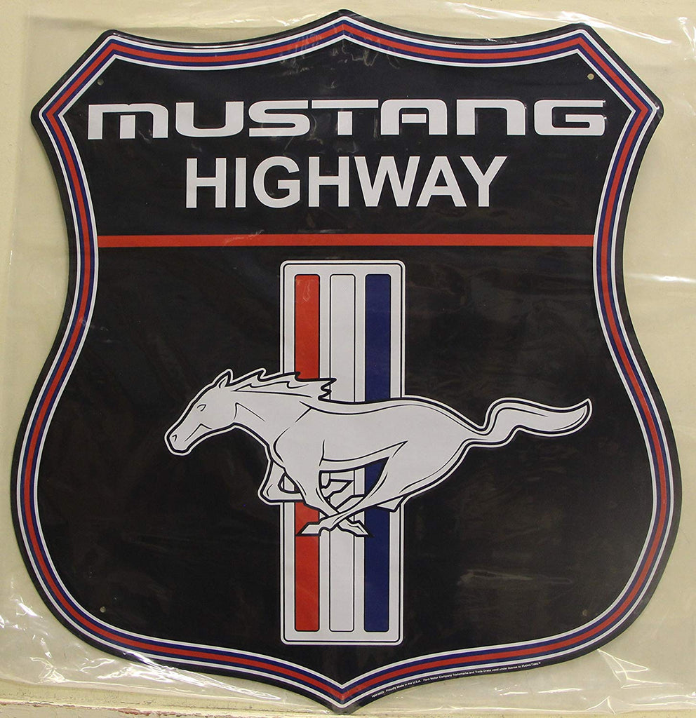 Ford Mustang Highway Shield 24" Metal Sign X Large
