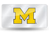 Michigan Wolverines Silver Mirror Car Tag Laser License Plate Auto University