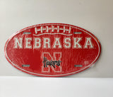 Nebraska Cornhuskers Car Truck Tag Oval Football License Plate Metal Sign