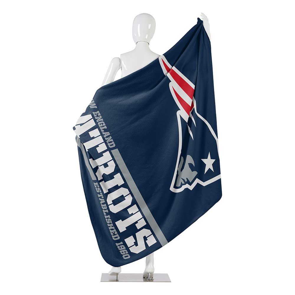 New England Patriots Soft Fleece Throw Blanket Split Wide Design Large 50" X 60" Brand New
