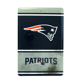 New England Patriots Team Tin Sign Vintage Wood Look Metal 8
