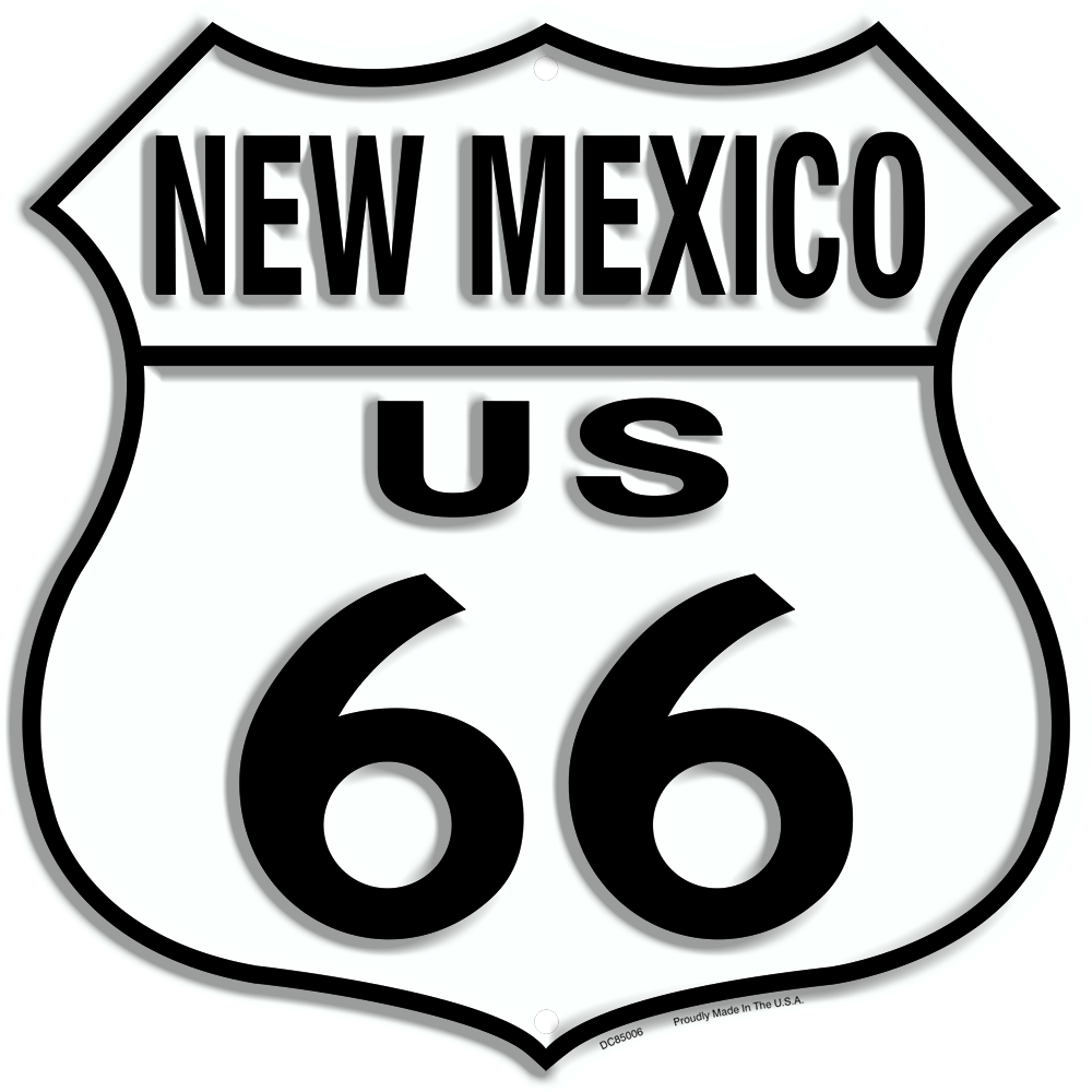 Us Route 66 New Mexico 12 X 12" Shield Metal Tin Embossed Historic Highway Sign