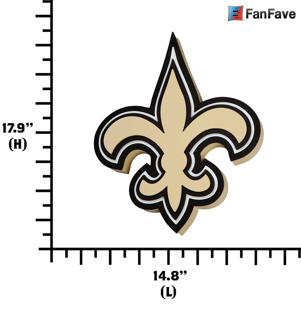 New Orleans Saints 3D Foam Wall Clock  Den Office Mancave Sports Room Logo