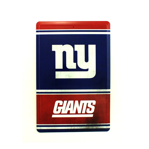 New York Giants Team Tin Sign Vintage Wood Look Metal 8"  X 12" Man Cave Fan
