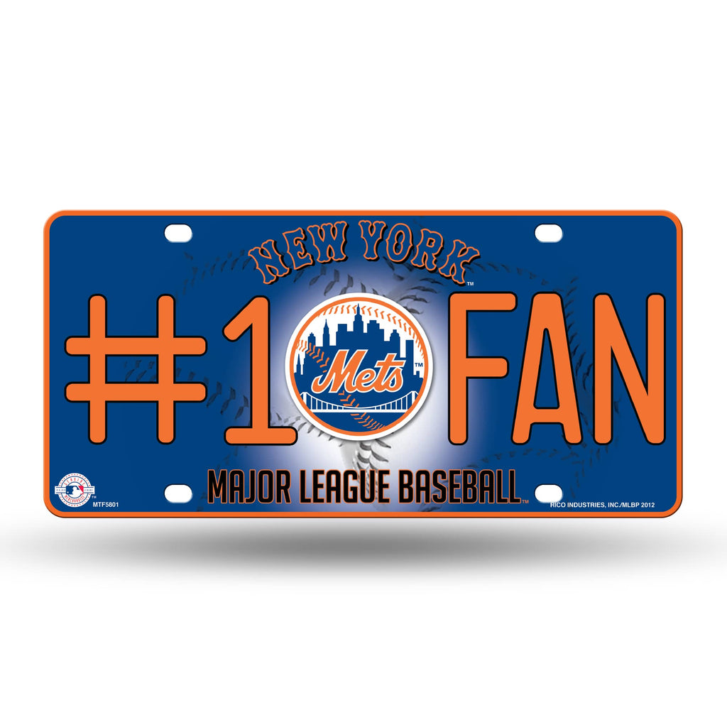 New York Mets #1 Fan Car Truck Tag License Plate Mlb Baseball Metal Sign