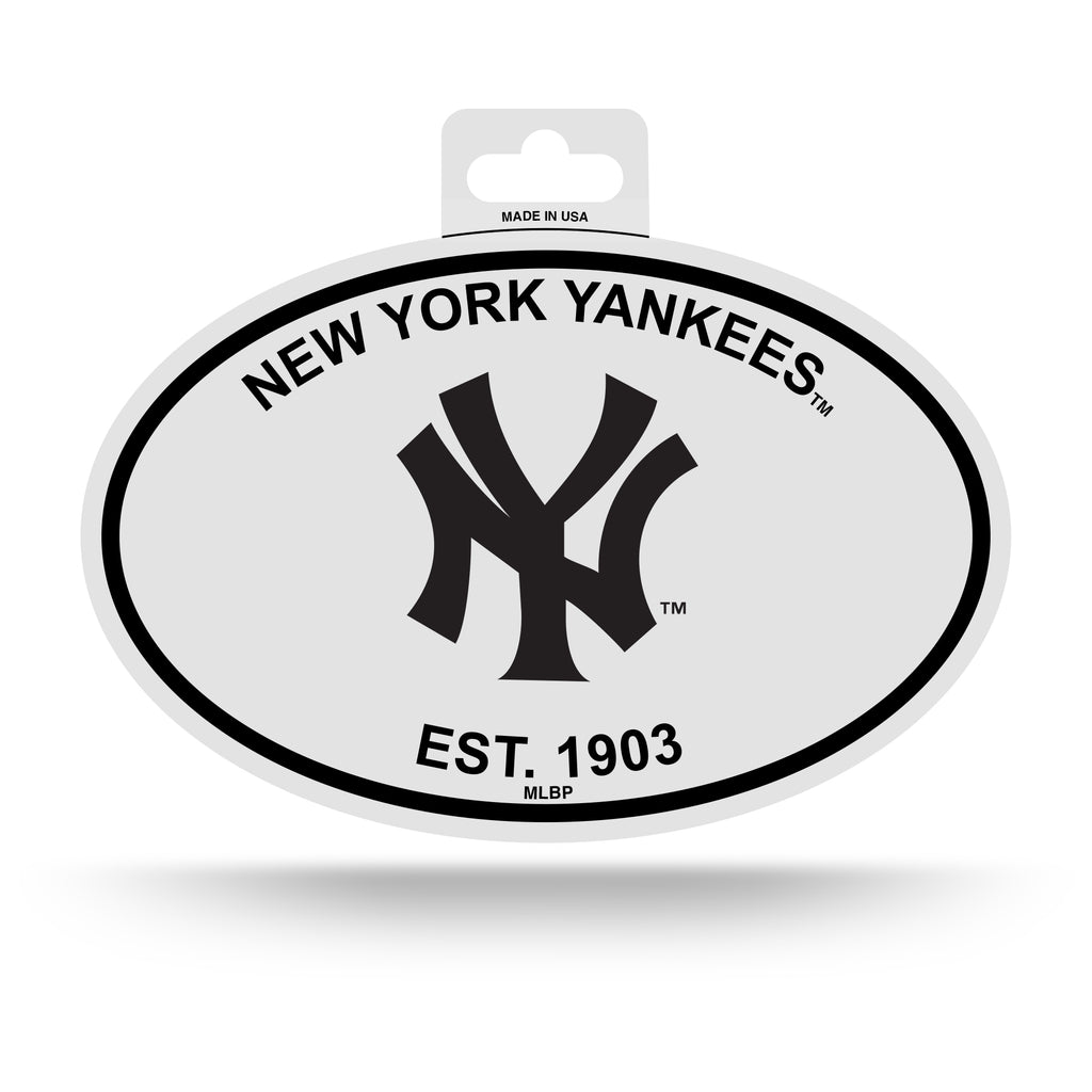 New York Yankees Black and White Oval Decal Sticker MLB