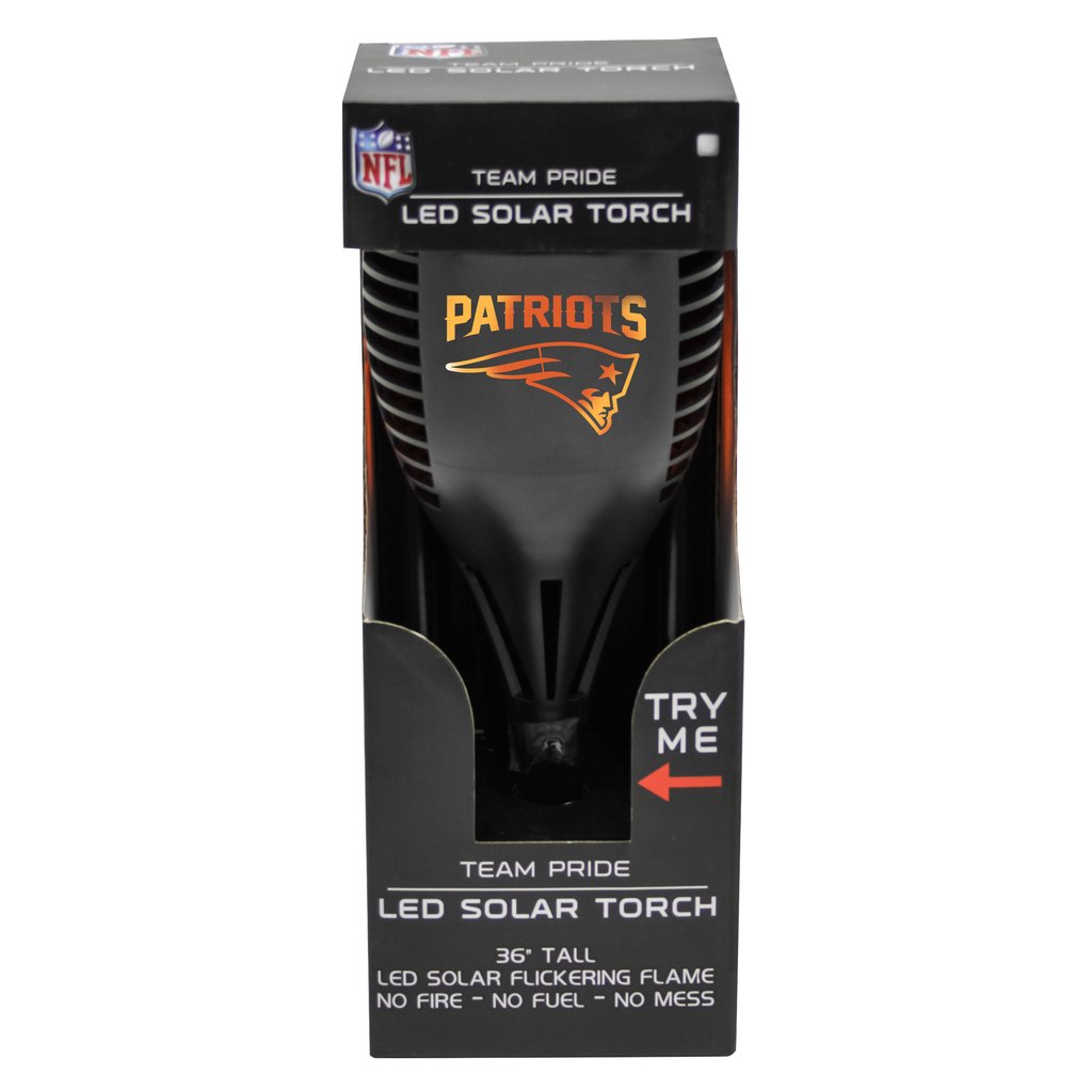New England Patriots LED Solar Torch 36" Flickering Flame