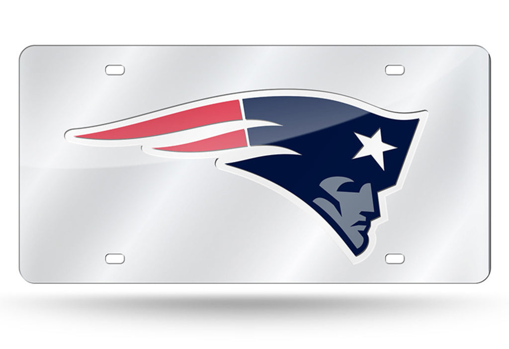 New England Patriots Mirror Car Tag Laser License Plate Nfl Silver Sign