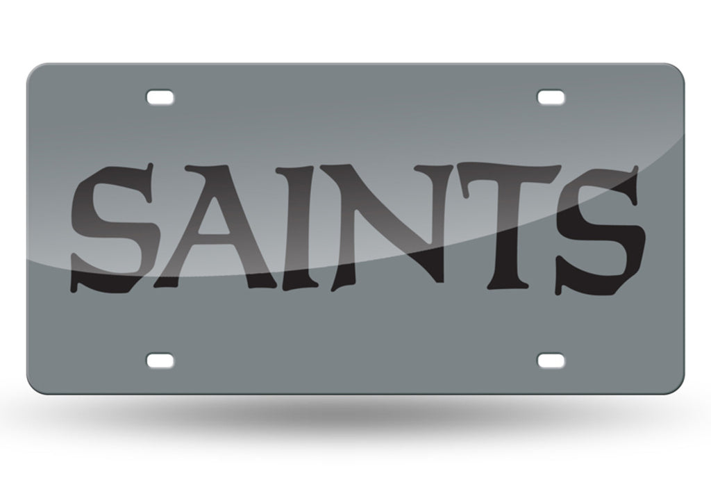 New Orleans Saints Silver Laser Mirror License Plate Car Tag