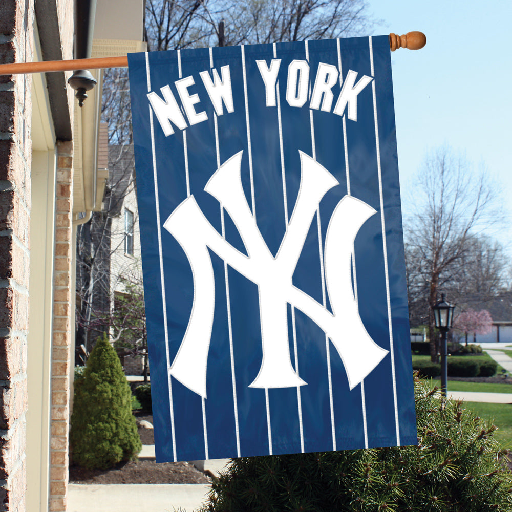 New York Yankees House Flag Applique Embroidered 2 Sided Oversized