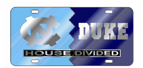 North Carolina Tar Heels Duke Blue Devils House Divided Mirror License Plate Car Tag University