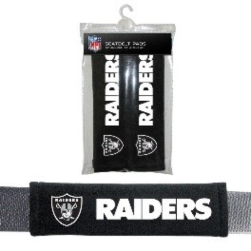 Oakland Raiders Seatbelt Laptop Gym Bag Pads NFL Shoulder Protector 2pk