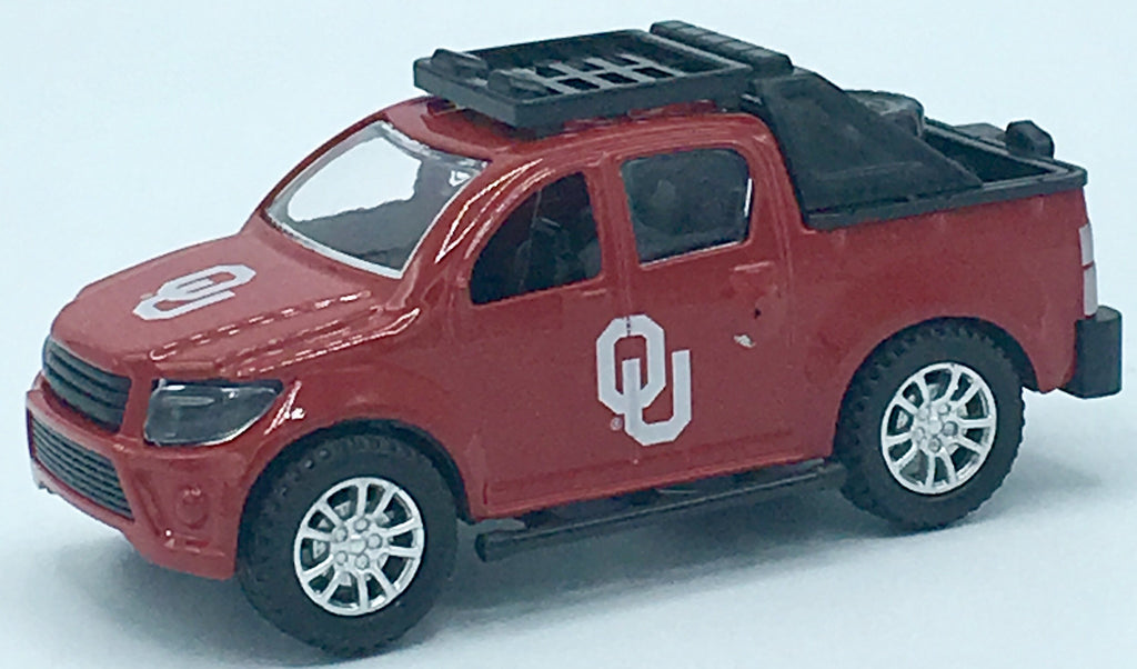 OKLAHOMA SOONERS TEAM TRUCKS PULL BACK ACTION DIE CAST COLLECTIBLE UNIVERSITY TOY