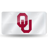 Oklahoma Sooners Mirror Silver License Plate