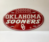 Oklahoma Sooners Car Truck Tag Oval Football License Plate Metal