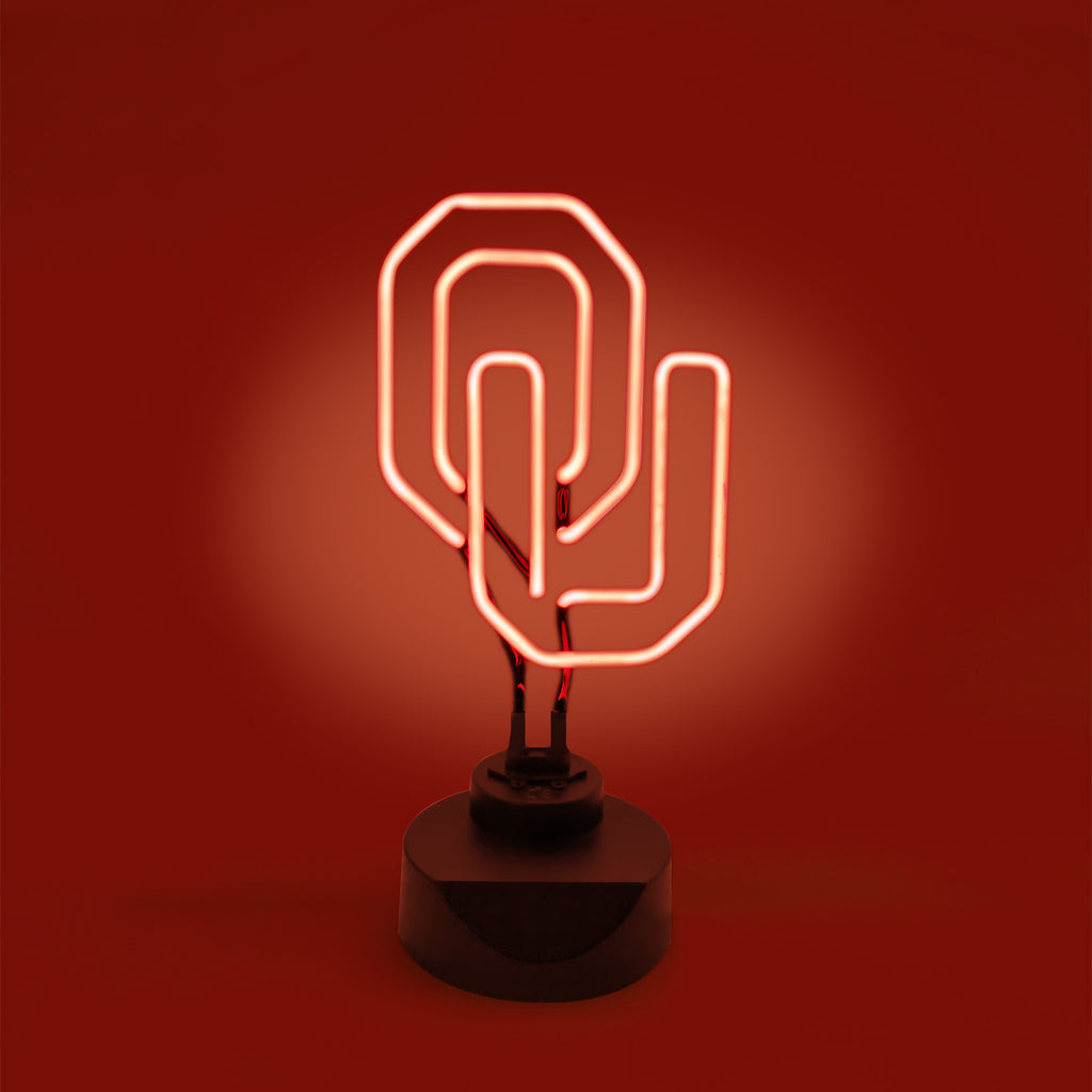 Oklahoma Sooners Neon Sign Light Table Top Lamp