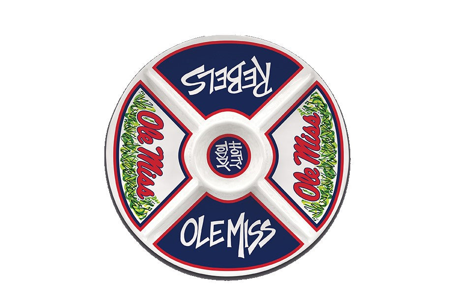 Ole Miss Rebels Melamine Veggie Dip Divided Tray Platter Parties Tailgating The Grove