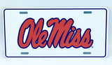Ole Miss Rebels Script Car Truck Tag License Plate Printed Metal Sign University