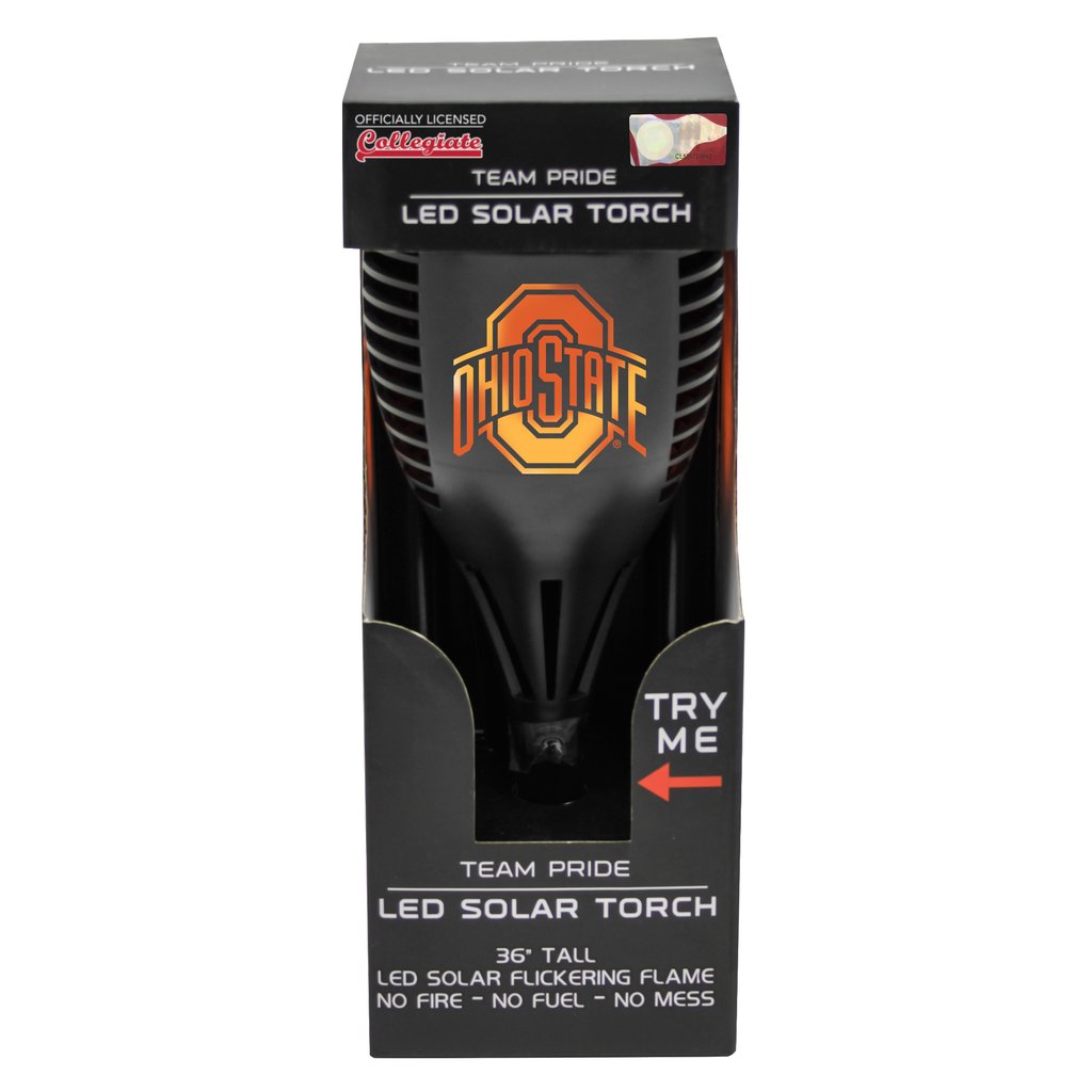 Ohio State Buckeyes LED Solar Torch 36" Flickering Flame