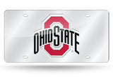 Ohio State Buckeyes Silver Mirror Car Tag Laser License Plate Auto University