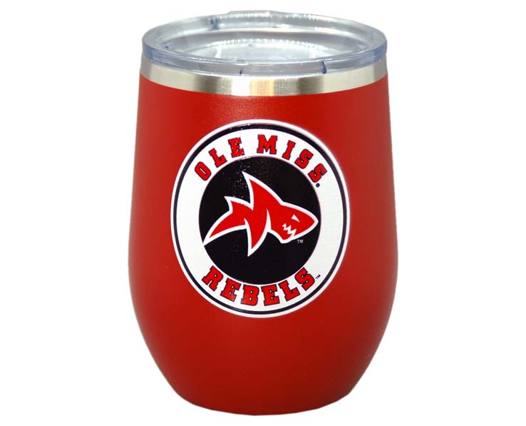 Ole Miss Rebels Travel Tumbler Bullseye Shark Stemless 12oz