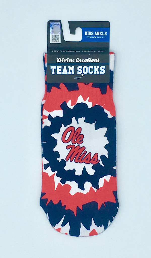 Ole Miss Rebels Team Socks New Sublimated Crew Ankle Ncaa Unisex Pick A Size College