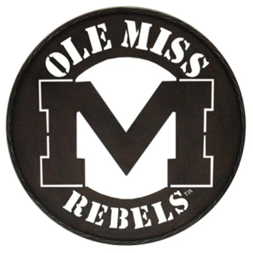 Ole Miss Rebels Large 24" Round Iron Metal Wall Decor Sign