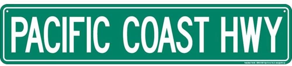 Pacific Coast Hwy Metal Green Street Sign Highway