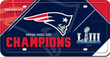 New England Patriots Super Bowl Liii Champions License Plate Nfl