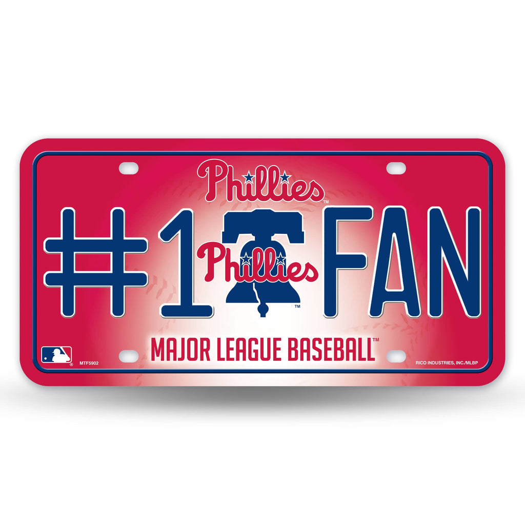 Philadelphia Phillies #1 Fan Car Truck Tag License Plate Mlb Baseball Metal Sign