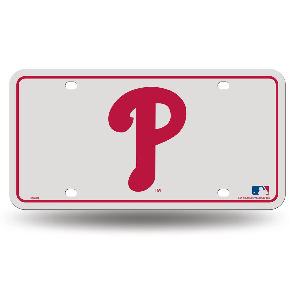 PHILADELPHIA PHILLIES RETRO RED P LOGO CAR TRUCK TAG LICENSE PLATE MLB BASEBALL METAL SIGN