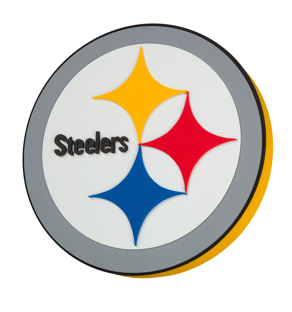 Pittsburgh Steelers 3D Foam Wall Logo Round Sign Fan Mancave Office Sports Room
