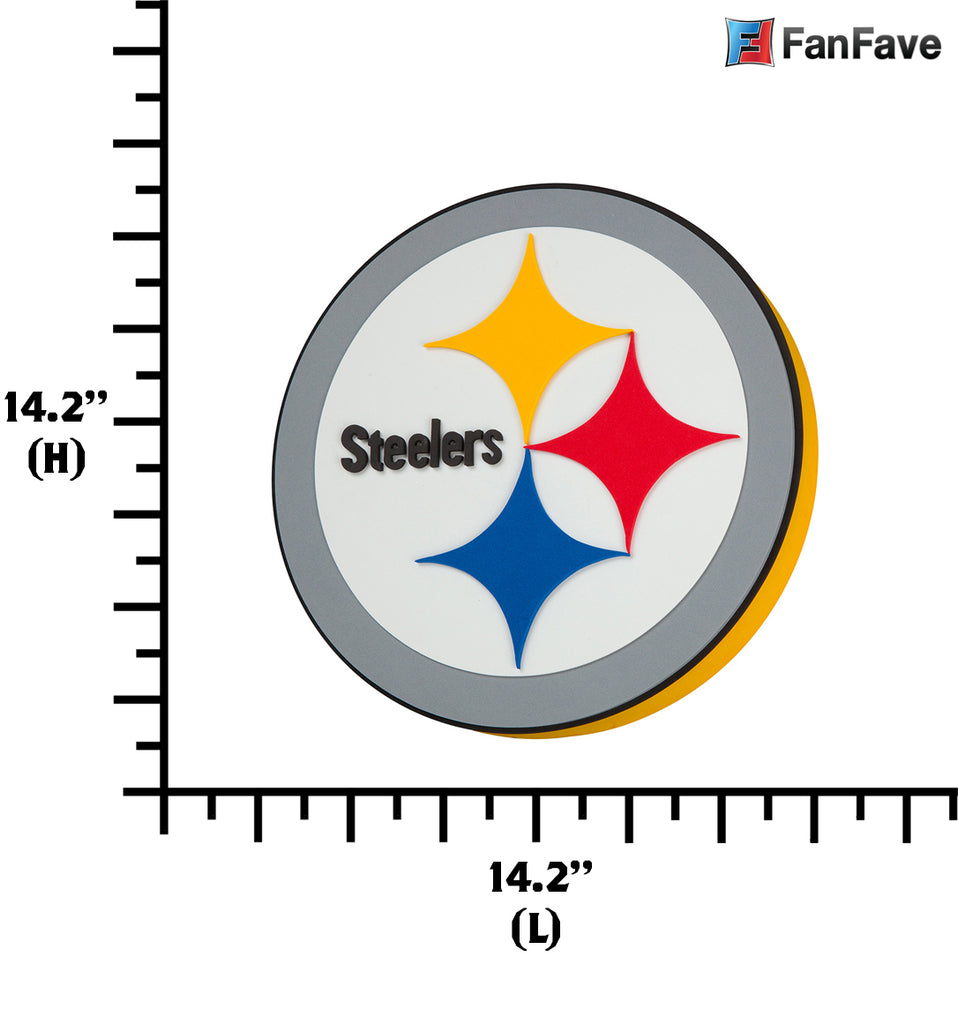 Pittsburgh Steelers 3D Foam Wall Clock  Den Office Mancave Sports Room Logo
