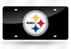 Pittsburgh Steelers Mirror Car Tag Laser License Plate Black Sign Logo Nfl