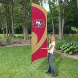 SAN FRANCISCO 49ERS 8.5 FOOT TALL TEAM FLAG 11.5' POLE SIGN BANNER NFL