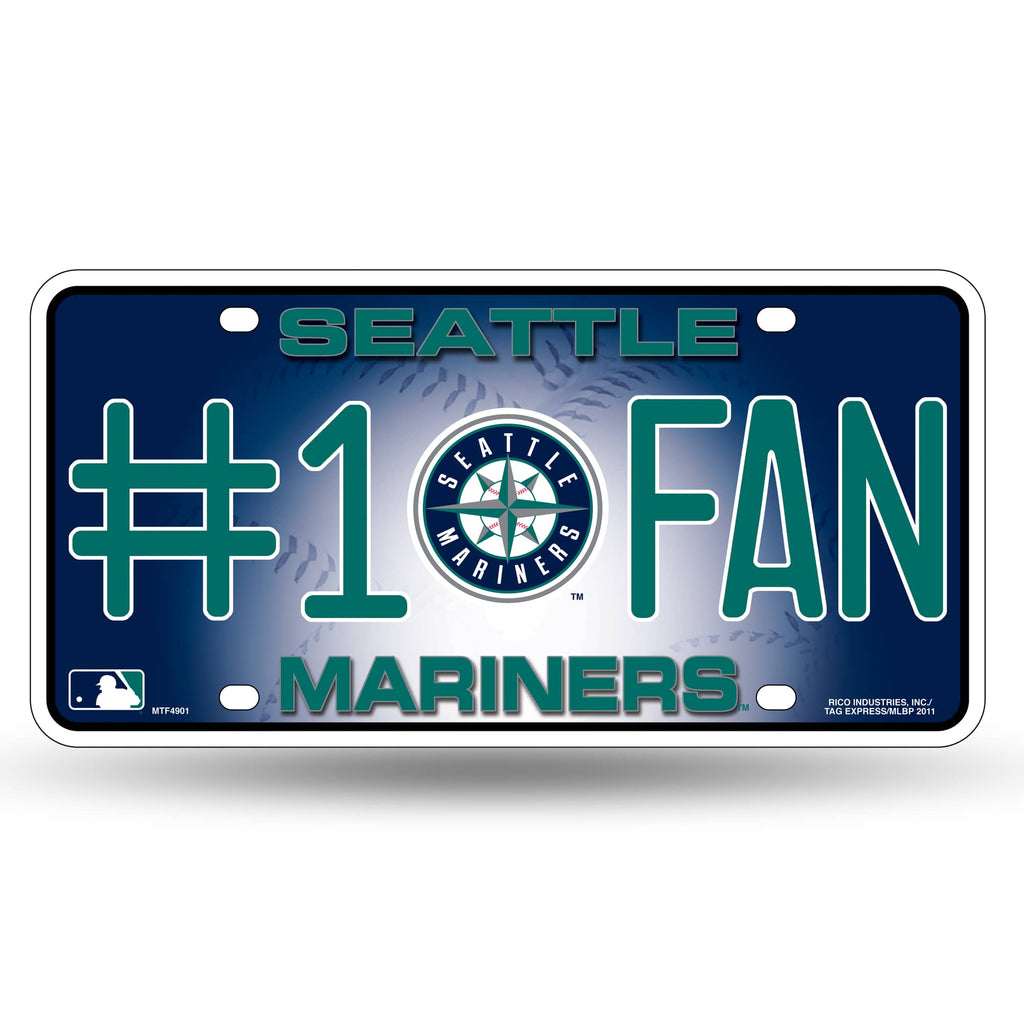 Seattle Mariners #1 Fan Car Truck Tag License Plate Mlb Baseball Metal Sign