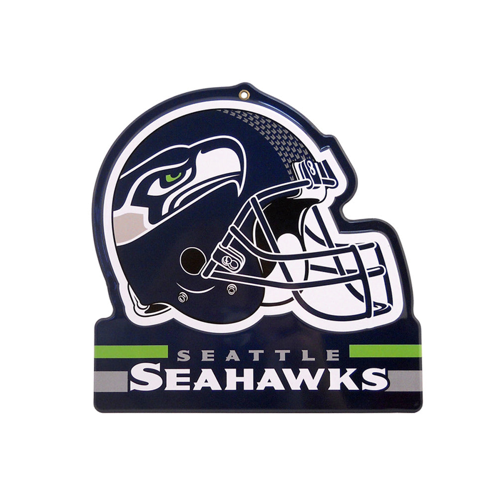 Seattle Seahawks Metal Helmet Sign 8X8 Nfl Die Cut Steel Heavy Duty Man Cave Sport Office Garage