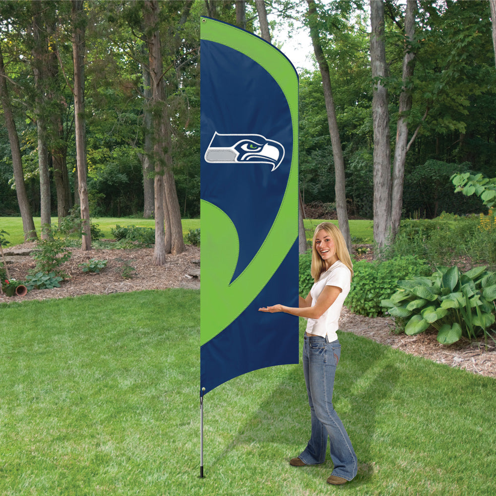 Seattle Seahawks 8.5 Foot Tall Team Flag 11.5' Pole Sign Banner Nfl