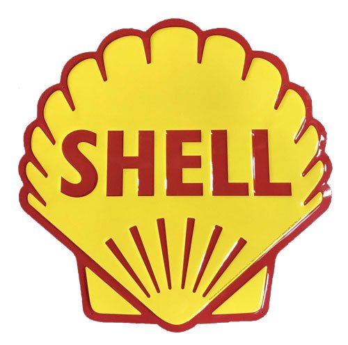 Shell Shaped Gasoline 24" X Large Round Sign Metal