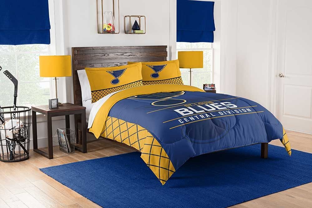 St. Louis Blues Full/Queen Comforter And Sham 3Pc Set Draft Northwest Nhl