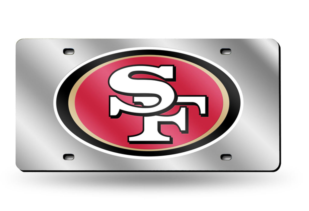 San Francisco 49Ers Mirror Car Tag Laser License Plate Silver Sign Logo Nfl Sf