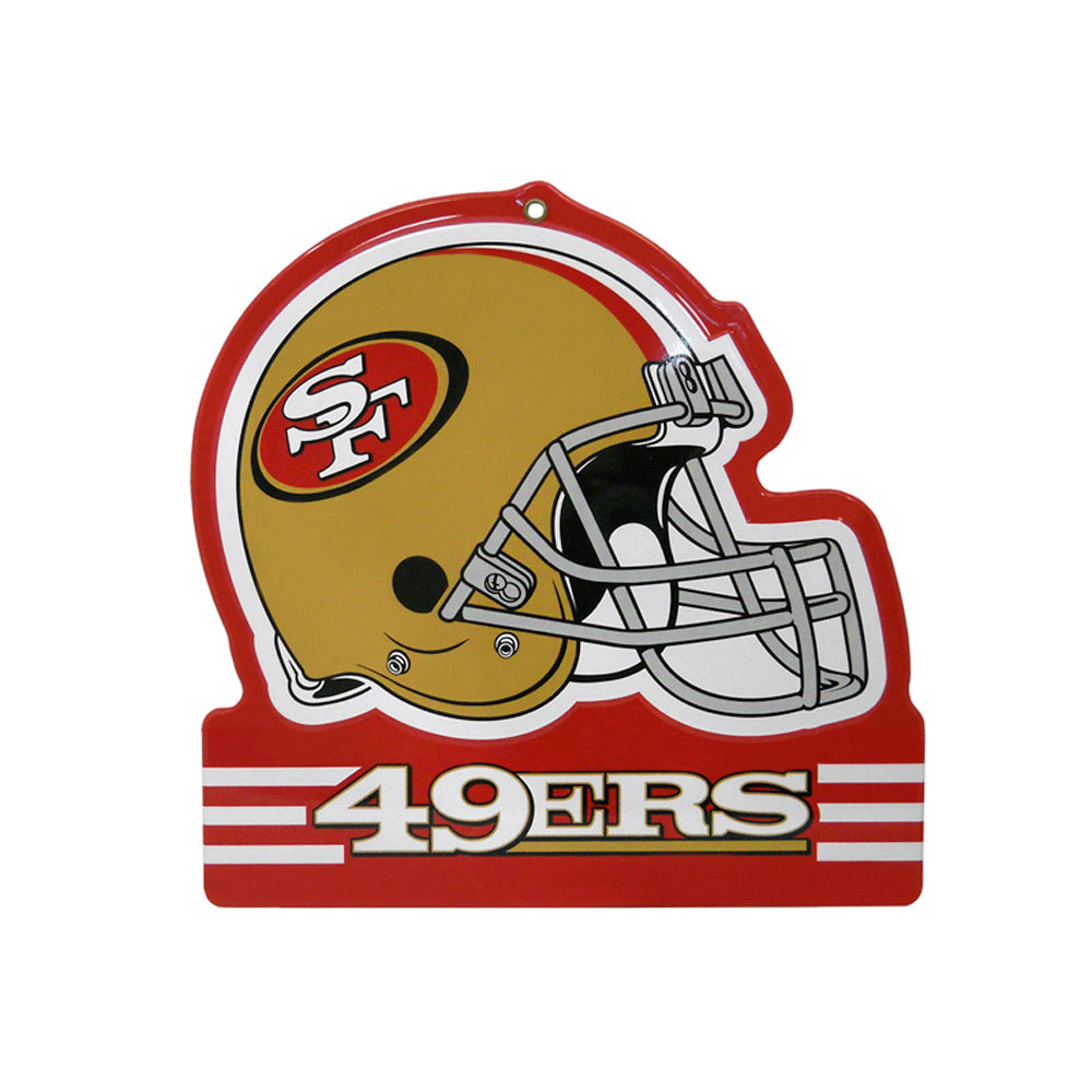 San Francisco 49ers Metal Helmet Sign 8x8 NFL Die Cut Steel