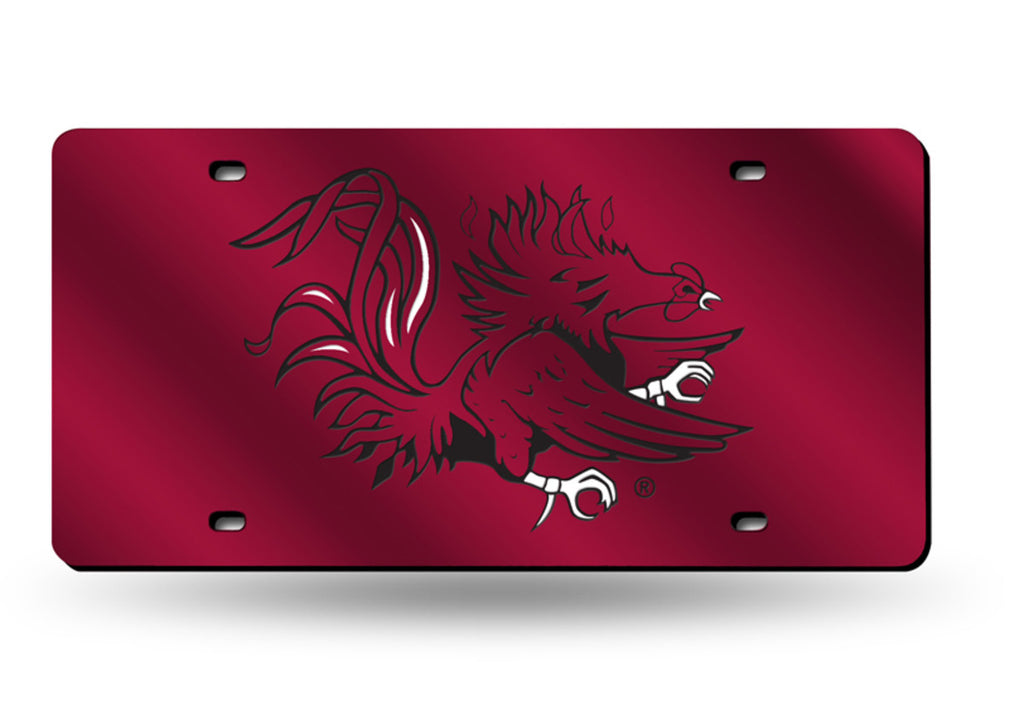 SOUTH CAROLINA GAMECOCKS MIRRORED LASER RED CAR TAG LICENSE PLATE LOGO SIGN