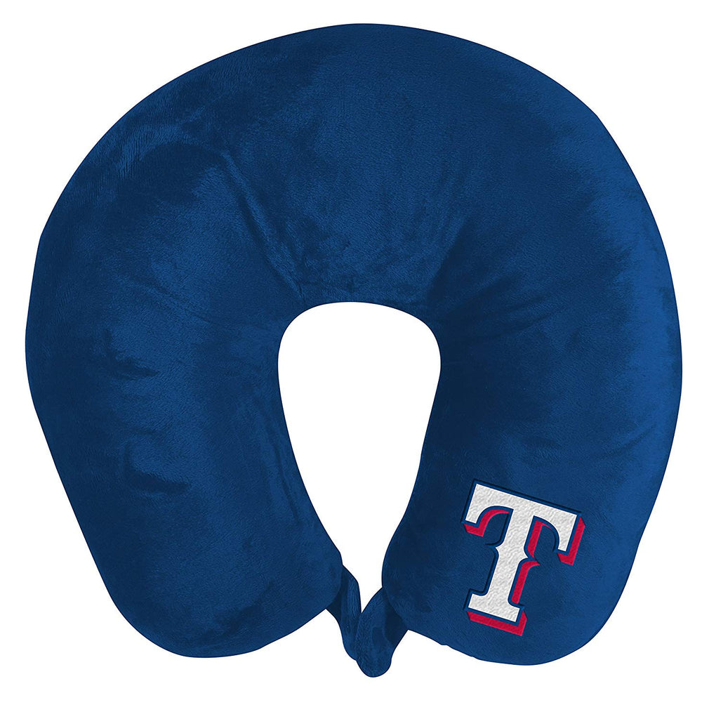 Texas Rangers Applique Travel Neck Pillow Team Logo Color Snap Closure Polyester Mlb