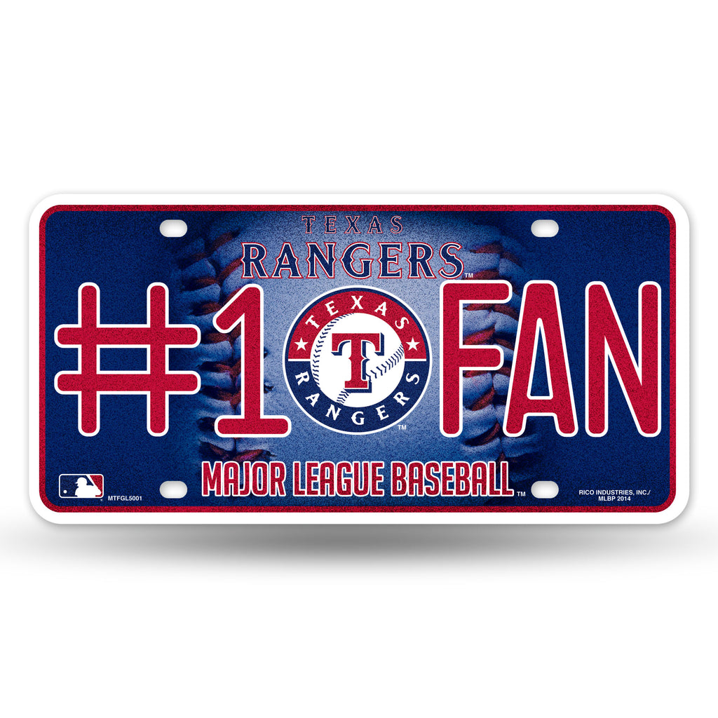 Texas Rangers #1 Fan Car Truck Tag License Plate Mlb Baseball Metal Sign
